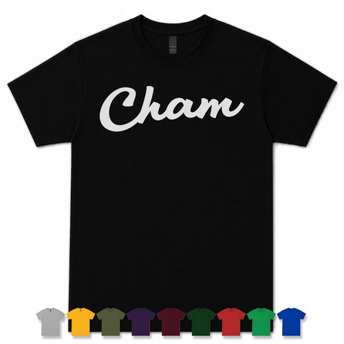 Cham retro script shirt - script, t-shirt